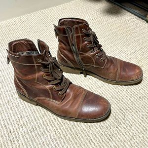 Roam brown leather toe capped boots